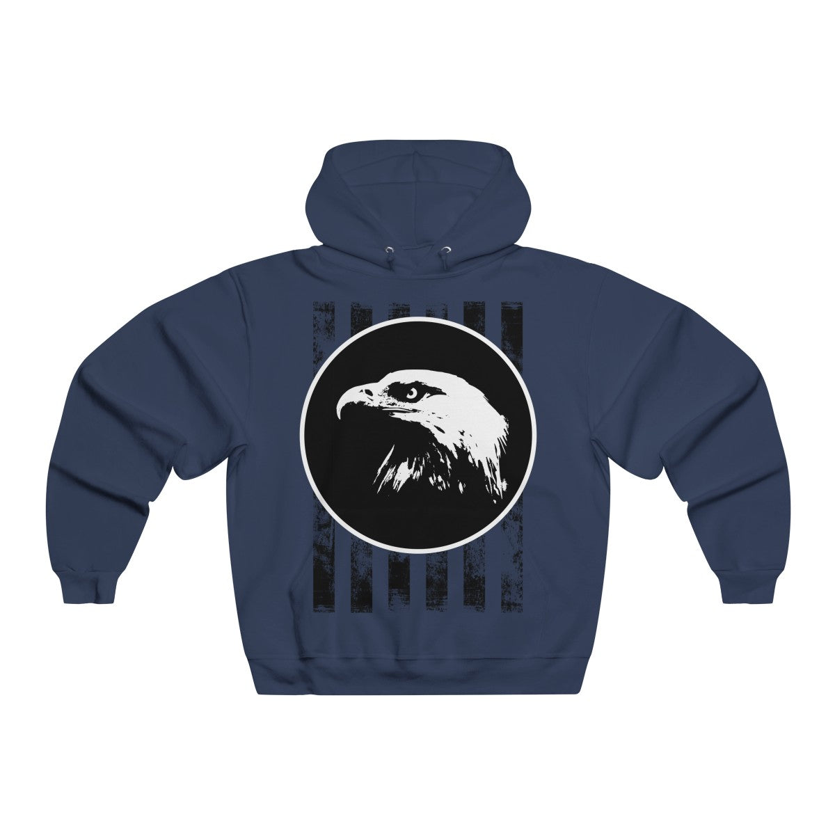Bald Eagle with Stripes Men's NUBLEND® Hooded Sweatshirt-Hoodie-PureDesignTees