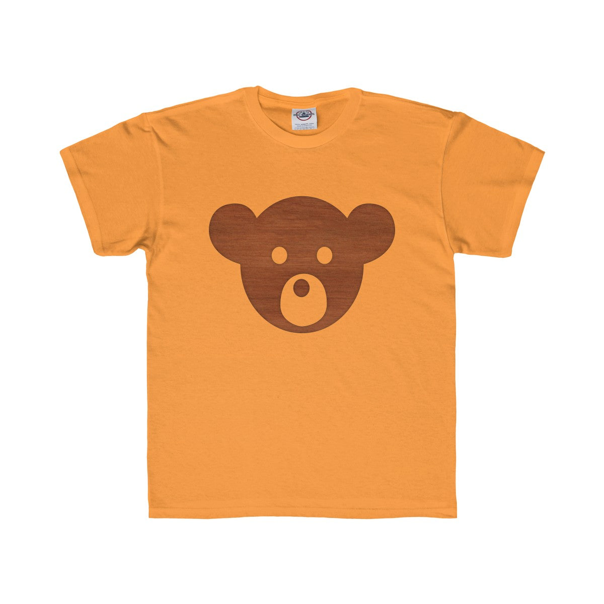 Wooden Teddy Bear Face Kids Regular Fit Tee-Kids clothes-PureDesignTees