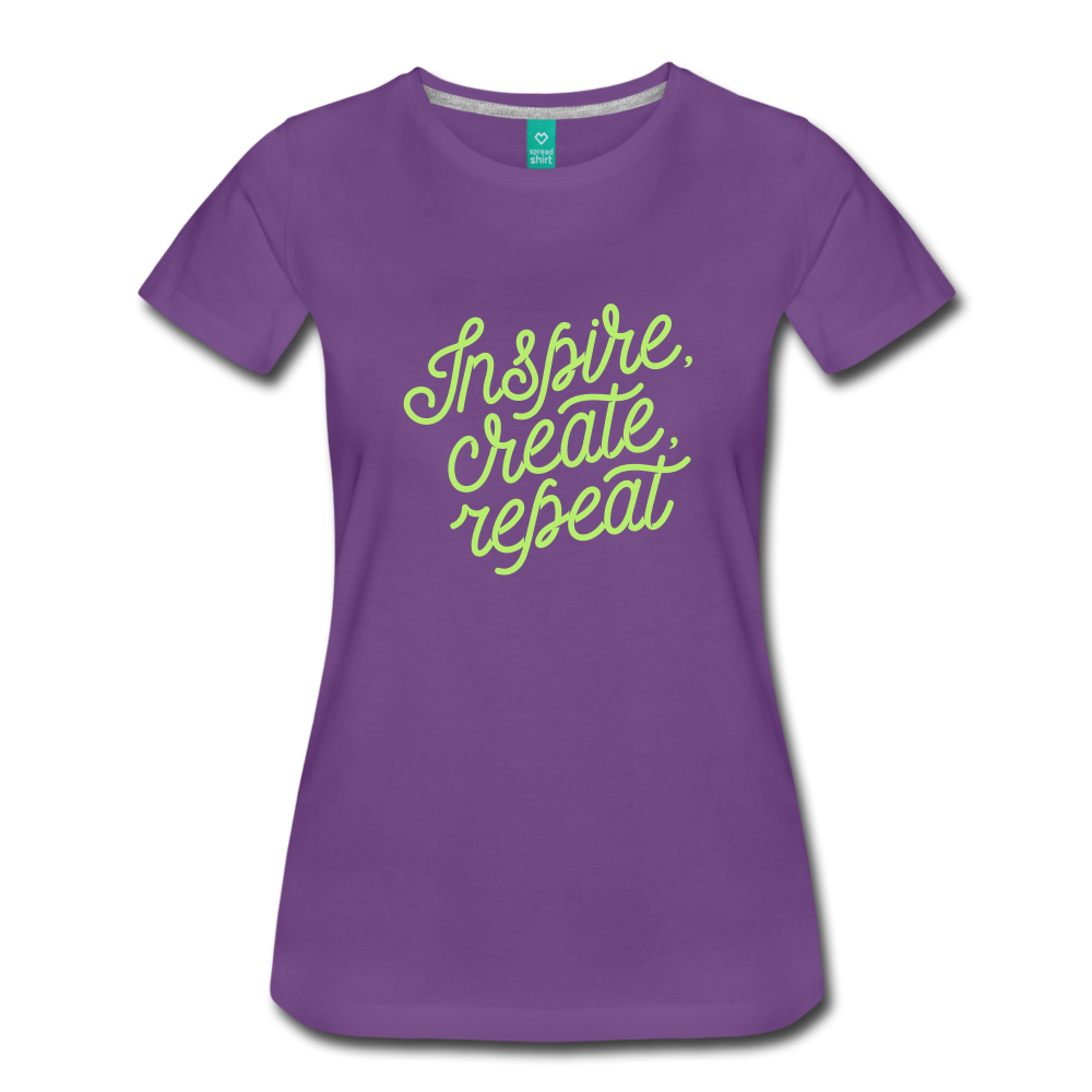 Inspire Create Repeat Women’s Premium T-Shirt-Women’s Premium T-Shirt-PureDesignTees