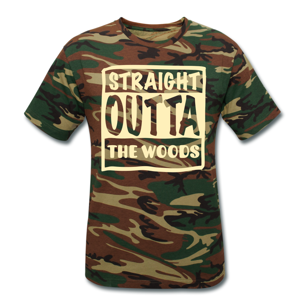 Straight Outta the Woods Unisex Camouflage T-Shirt-Unisex Camouflage T-Shirt-PureDesignTees