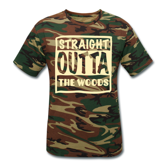 Straight Outta the Woods Unisex Camouflage T-Shirt-Unisex Camouflage T-Shirt-PureDesignTees