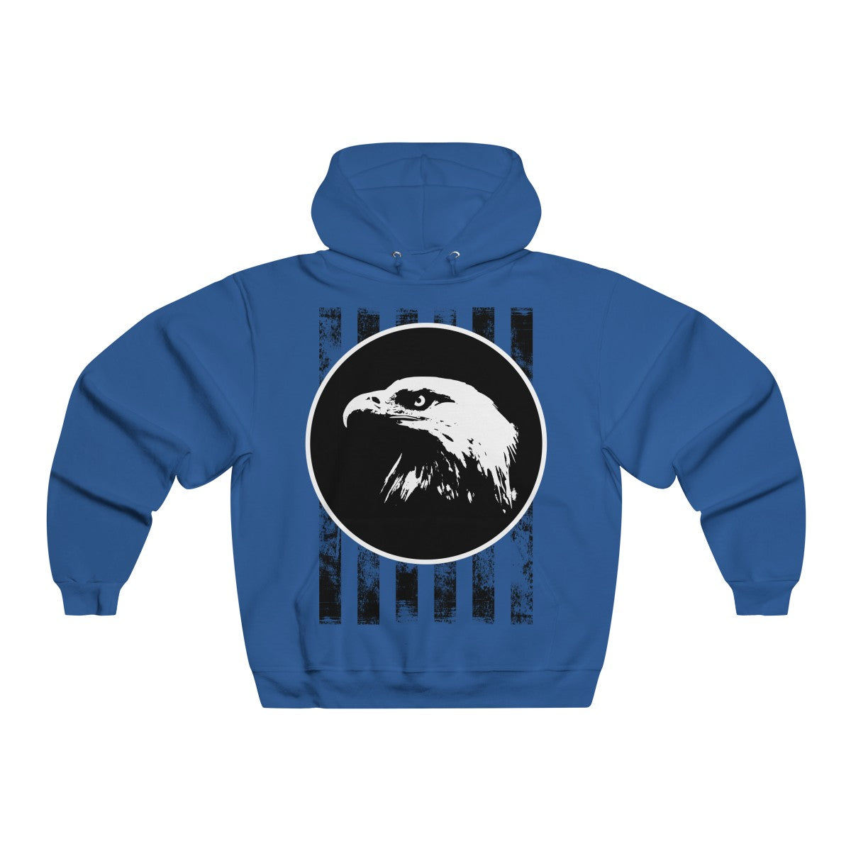 Bald Eagle with Stripes Men's NUBLEND® Hooded Sweatshirt-Hoodie-PureDesignTees