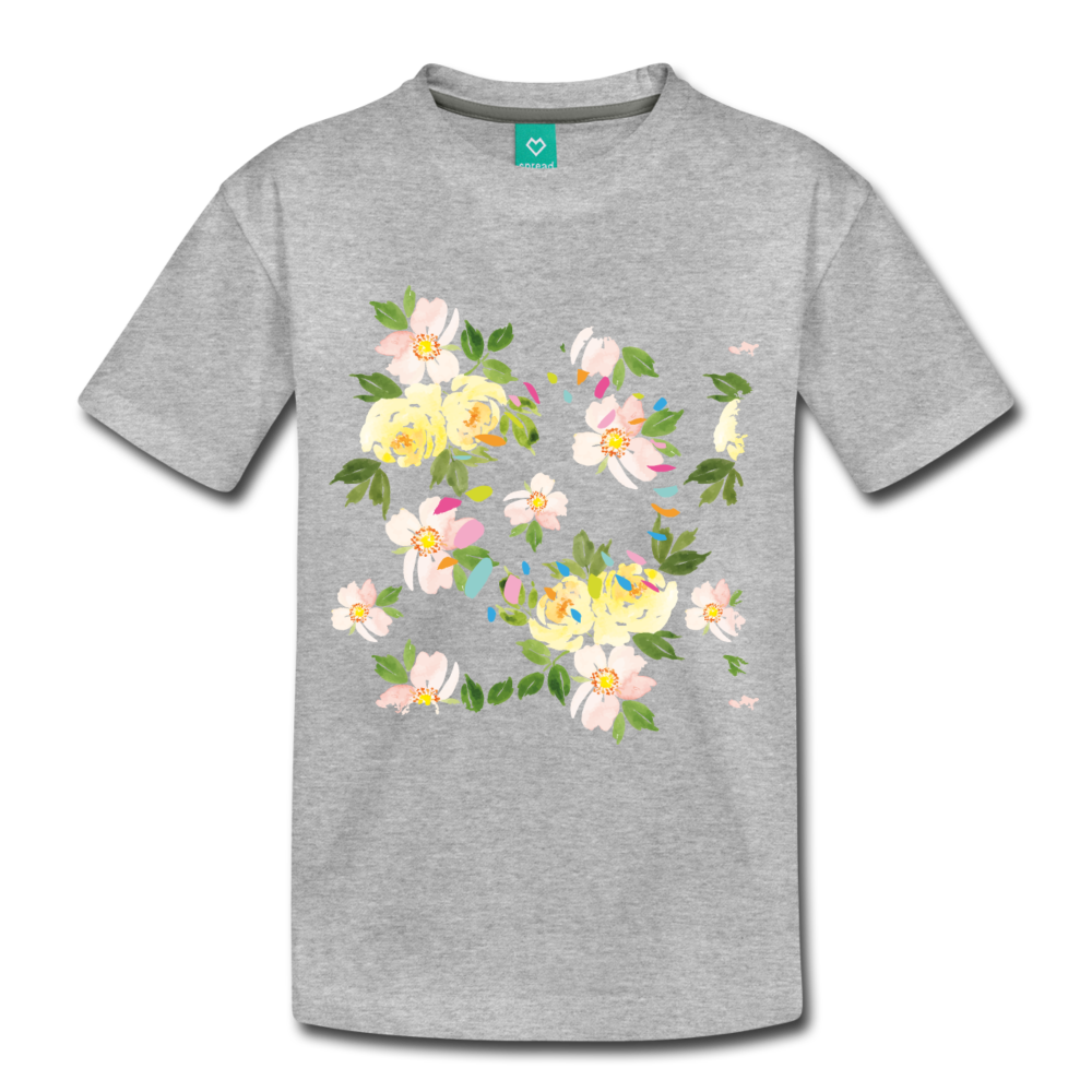 Floral Girl's Premium T-Shirt-Kids' Premium T-Shirt-PureDesignTees