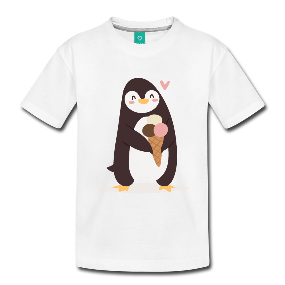 Penguin Having Ice Cream Kids' Premium T-Shirt-Kids' Premium T-Shirt-PureDesignTees