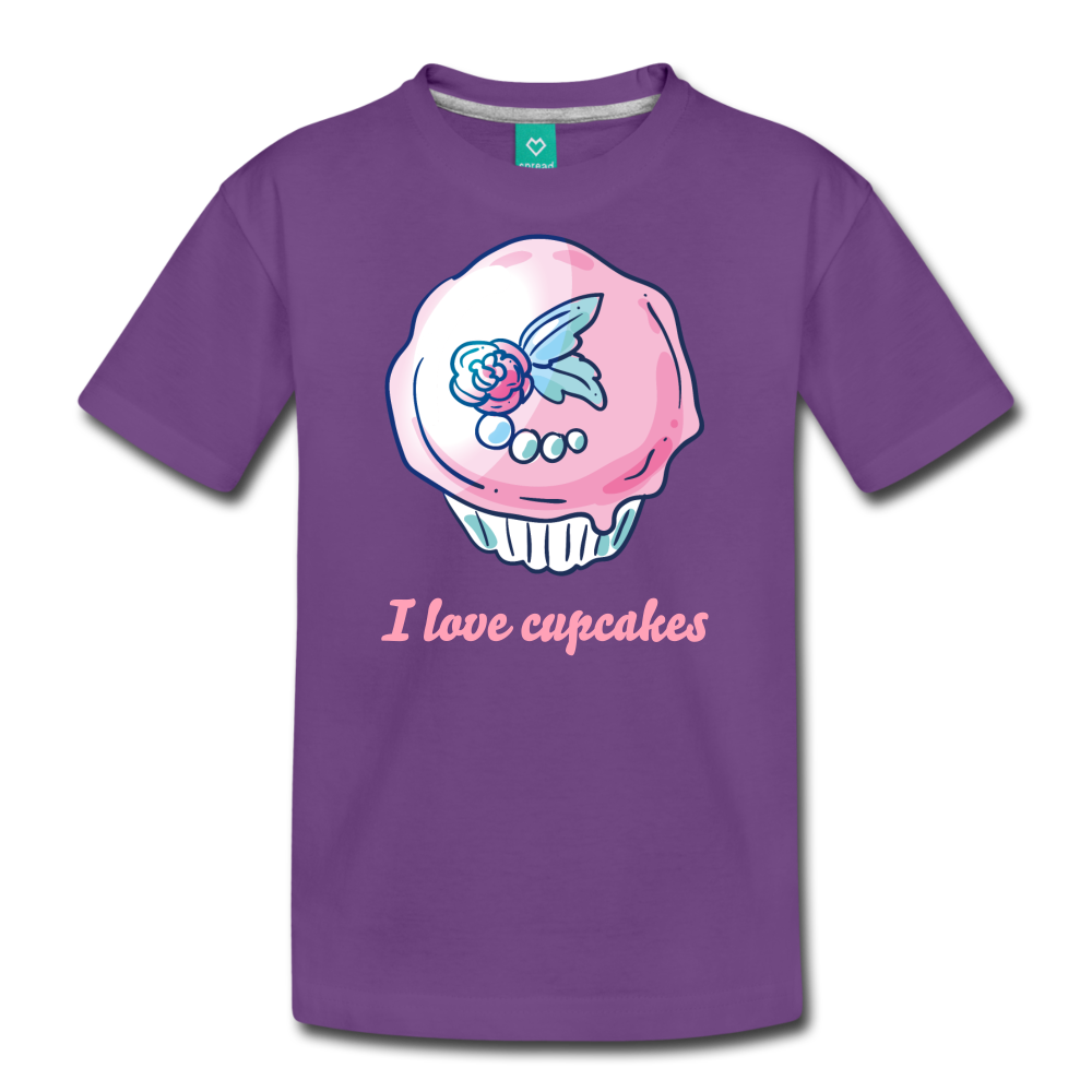 I love cupcakes girl's Premium T-Shirt-Kids' Premium T-Shirt-PureDesignTees