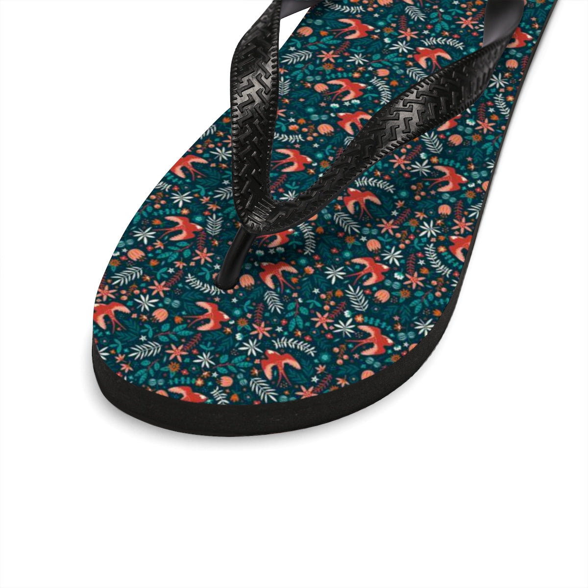 Floral Unisex Flip-Flops-Shoes-PureDesignTees