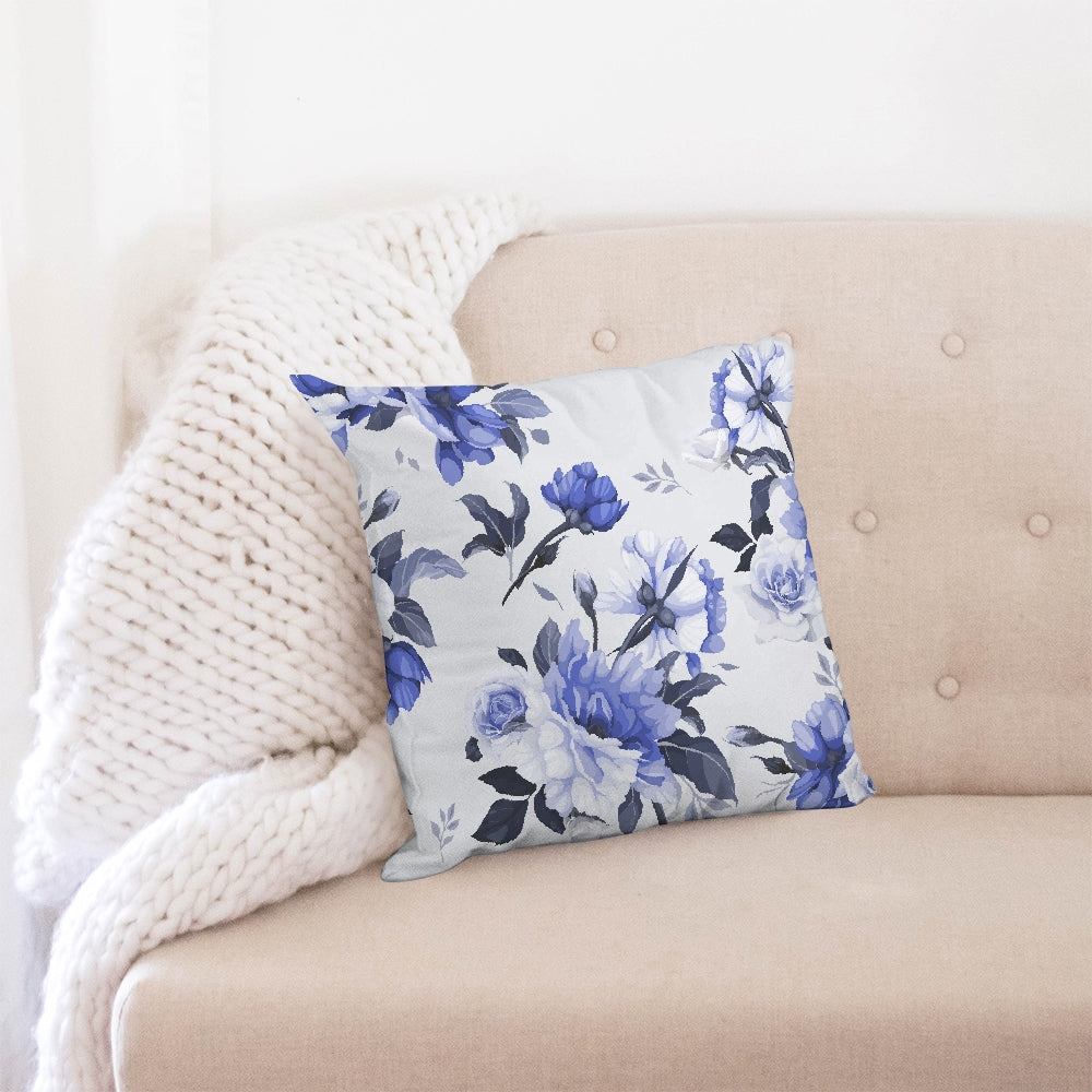 Purple floral design Throw Pillow Case 18"x18"-home goods-PureDesignTees