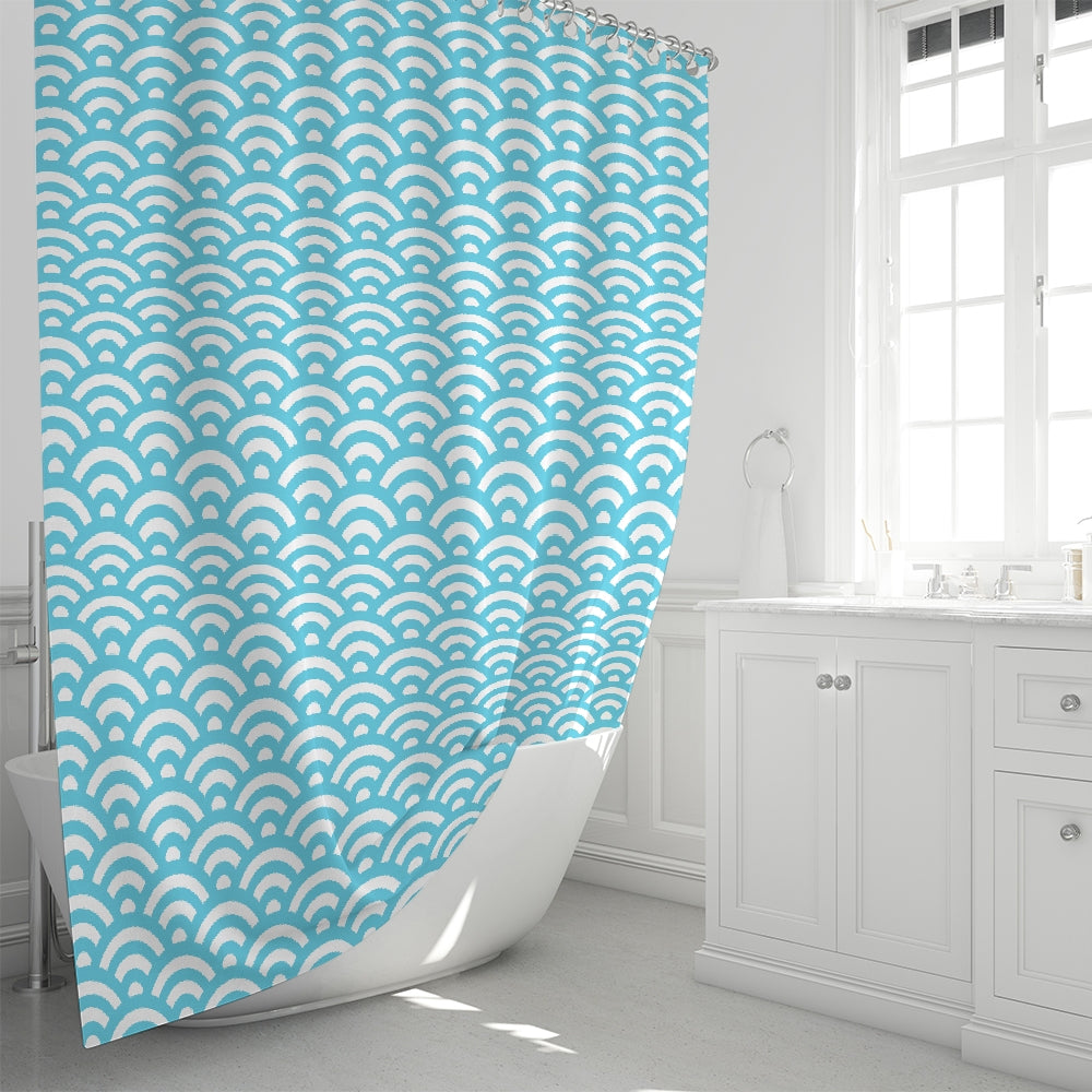 Abstract Waves Shower Curtain 72"x72"-home goods-PureDesignTees