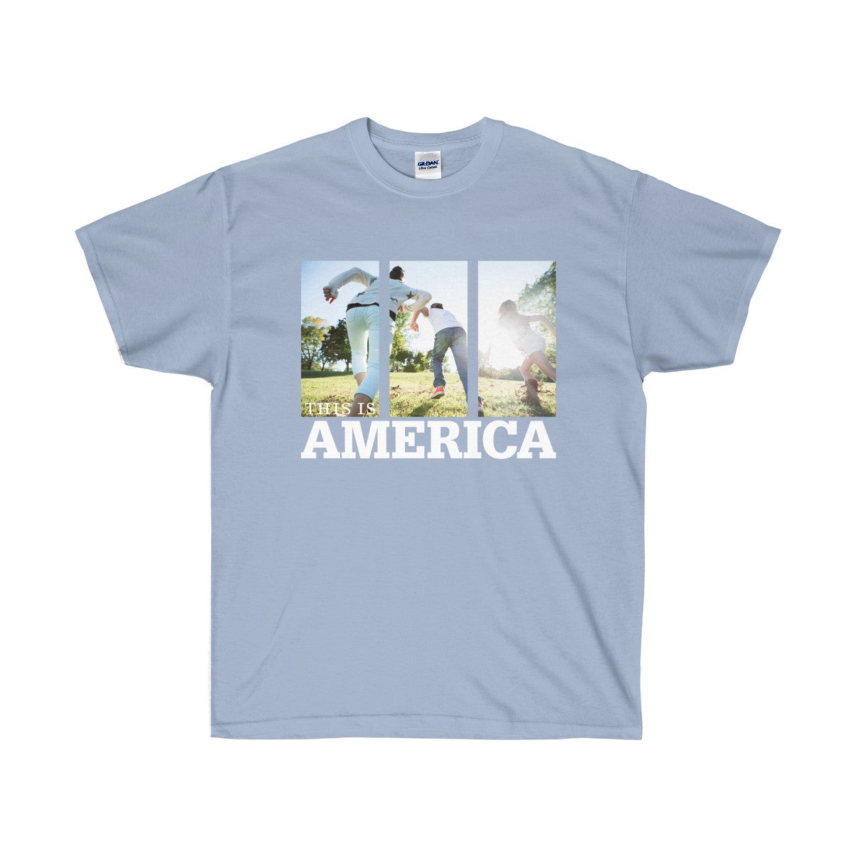 This is America - Children Running Unisex Ultra Cotton Tee-T-Shirt-PureDesignTees