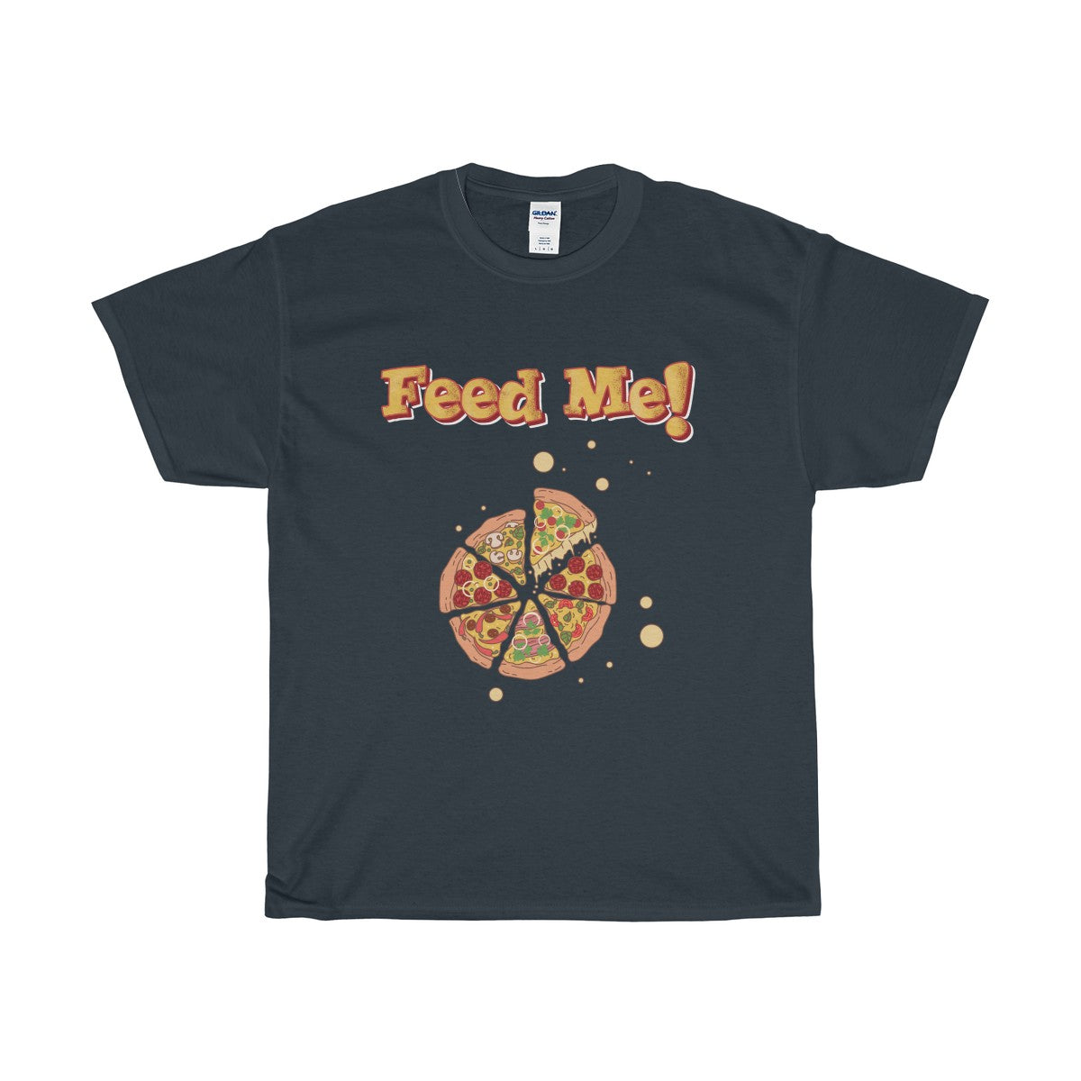 Feed Me Pizza! Unisex Heavy Cotton Tee-T-Shirt-PureDesignTees