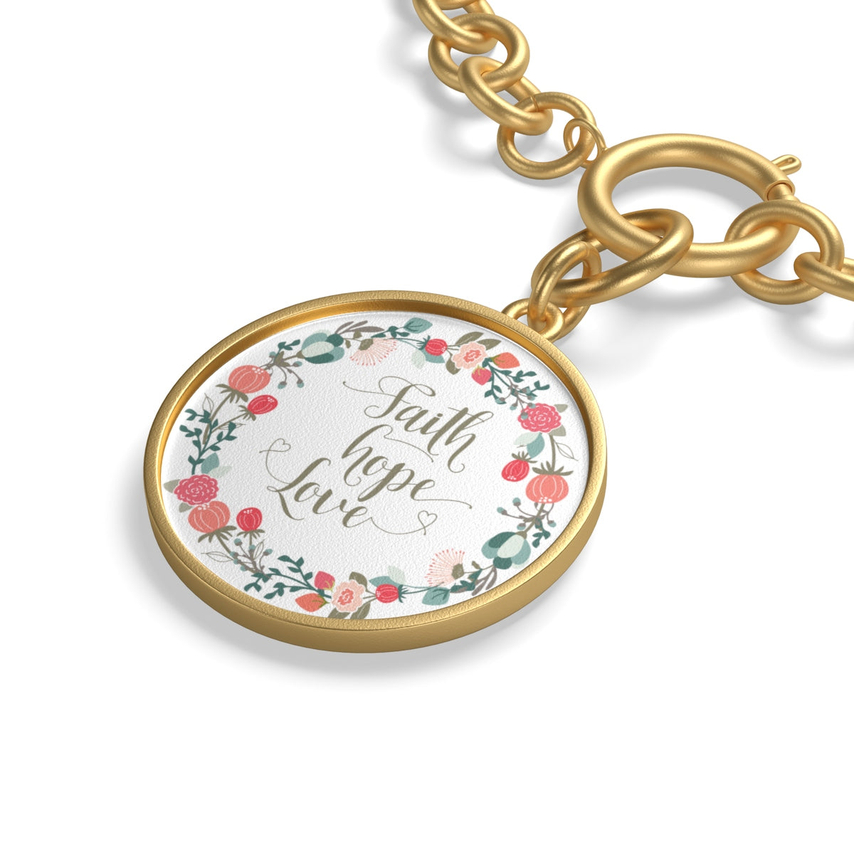 faith hope love Chunky Chain Bracelet-Accessories-PureDesignTees