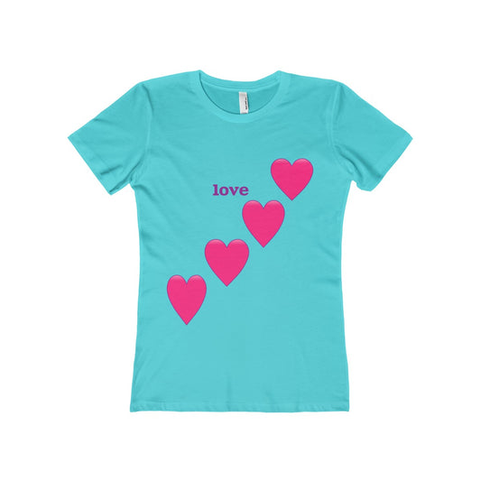 Love and Hearts Valentine's Day Women's The Boyfriend Tee-T-Shirt-PureDesignTees