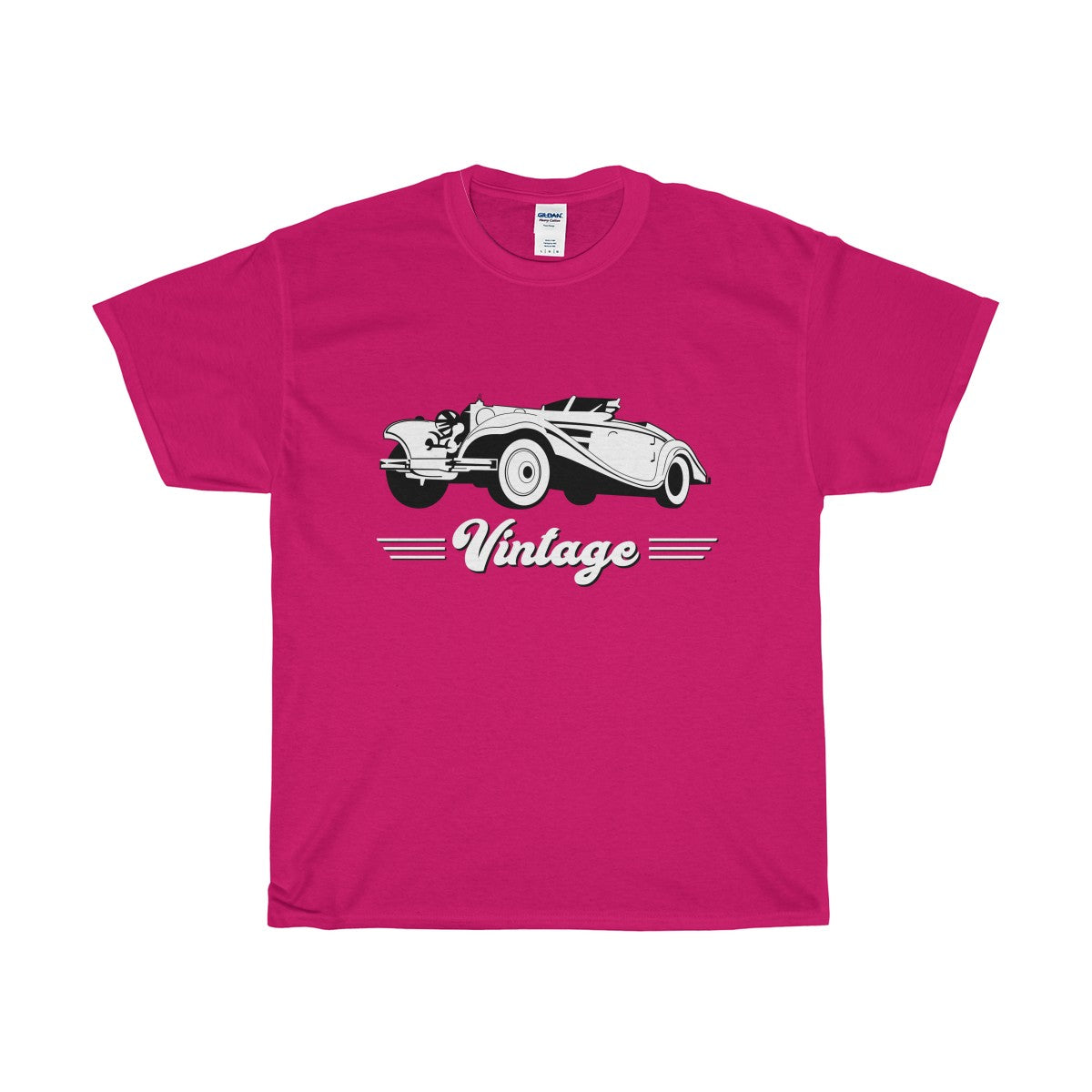Vintage Car Heavy Cotton T-Shirt-T-Shirt-PureDesignTees