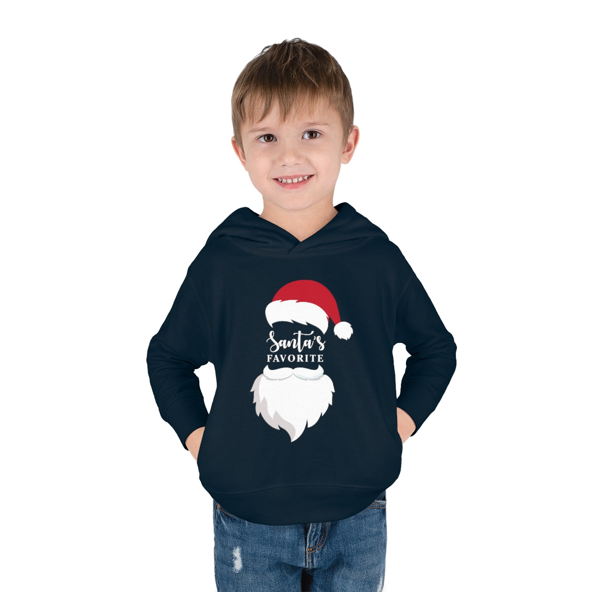 Santa's Favorite Toddler Pullover Fleece Hoodie-Kids clothes-PureDesignTees