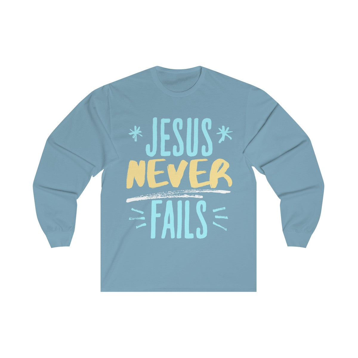 Jesus never FaIls Unisex Long Sleeve Tee-Long-sleeve-PureDesignTees