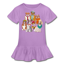 Load image into Gallery viewer, Smart Dogs Girl’s Ruffle T-Shirt-Girl’s Ruffle T-Shirt-PureDesignTees