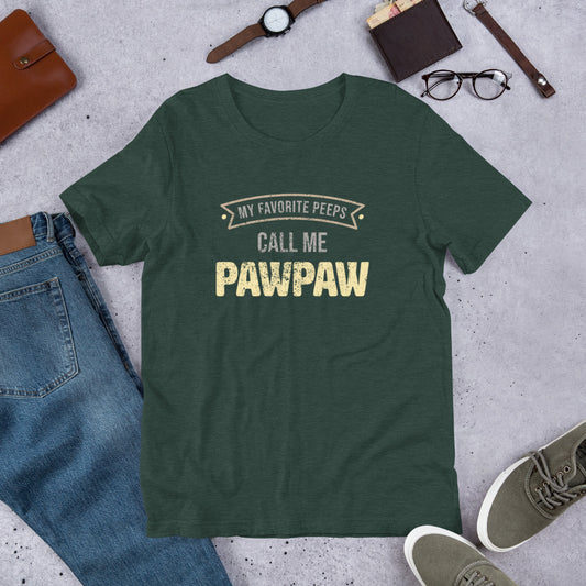 My Favorite Peeps Call Me PawPaw Short-Sleeve Unisex T-Shirt-T-Shirt-PureDesignTees