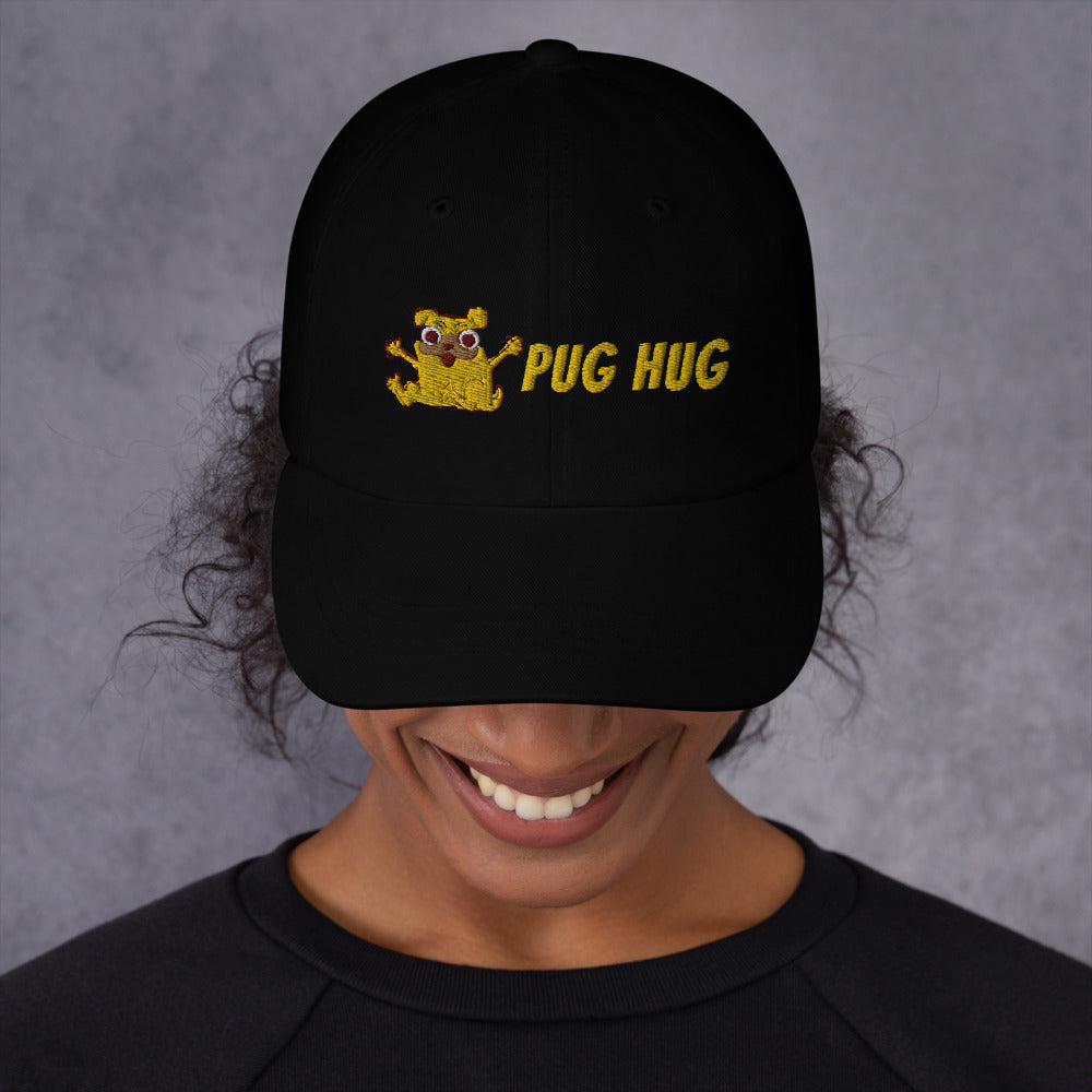 Embroidered Pug Hug Dad hat-Dad Hat-PureDesignTees
