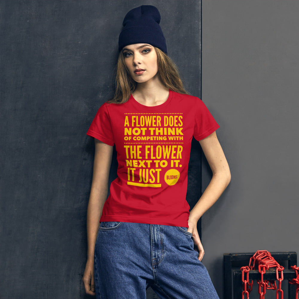 A Flower Does Not Think of Competing Women's short sleeve t-shirt-Women's T-Shirt-PureDesignTees