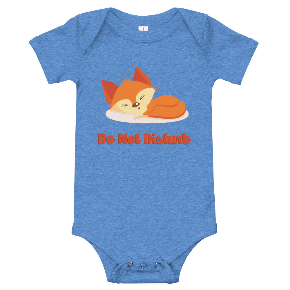 Sleeping Fox Do Not Disturb Baby Bodysuit-Baby Bodysuit-PureDesignTees