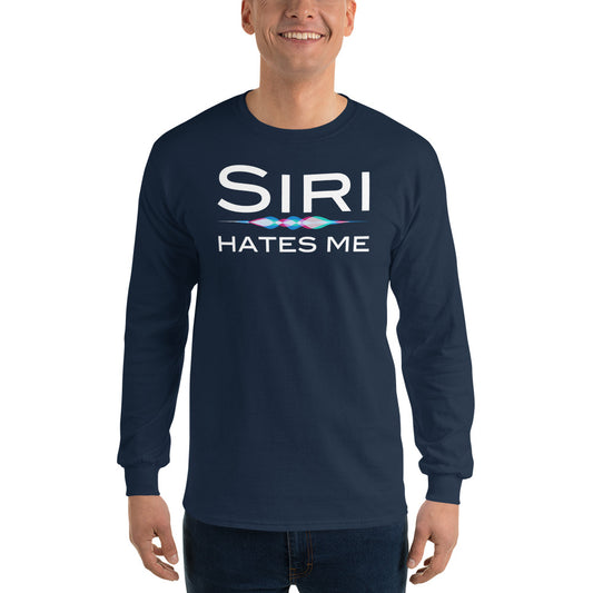 Siri Hates Me Long Sleeve T-Shirt-Long sleeve t-shirt-PureDesignTees