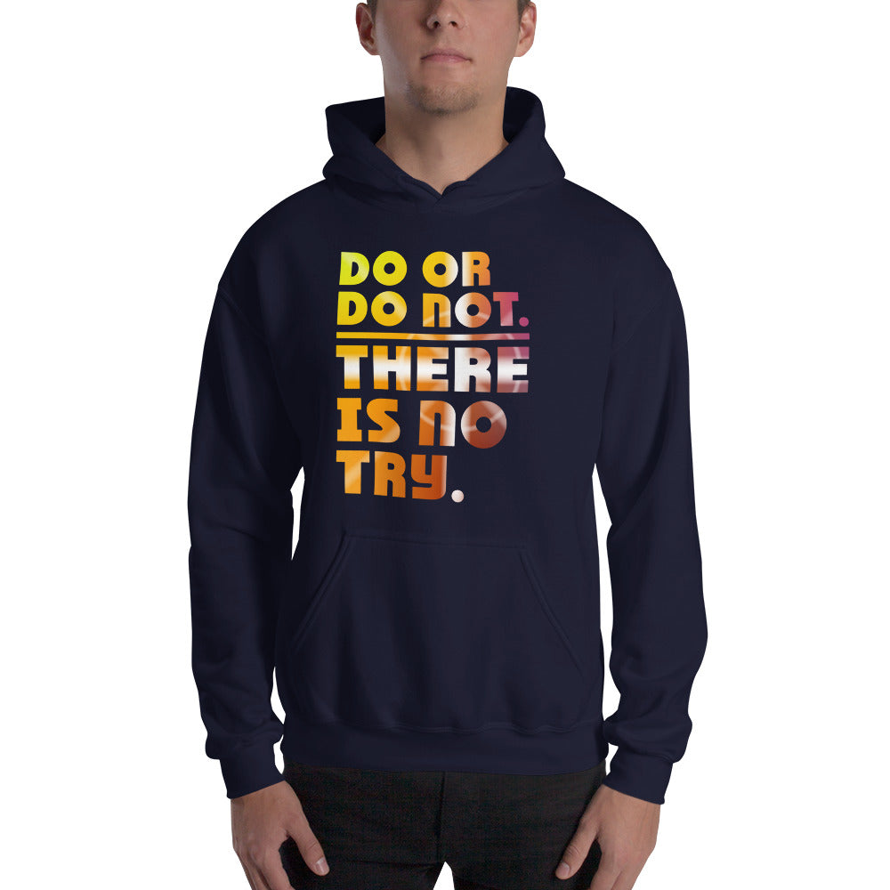 Do or Do Not There is No Try Yoda Quote Hooded Sweatshirt-hoodie-PureDesignTees