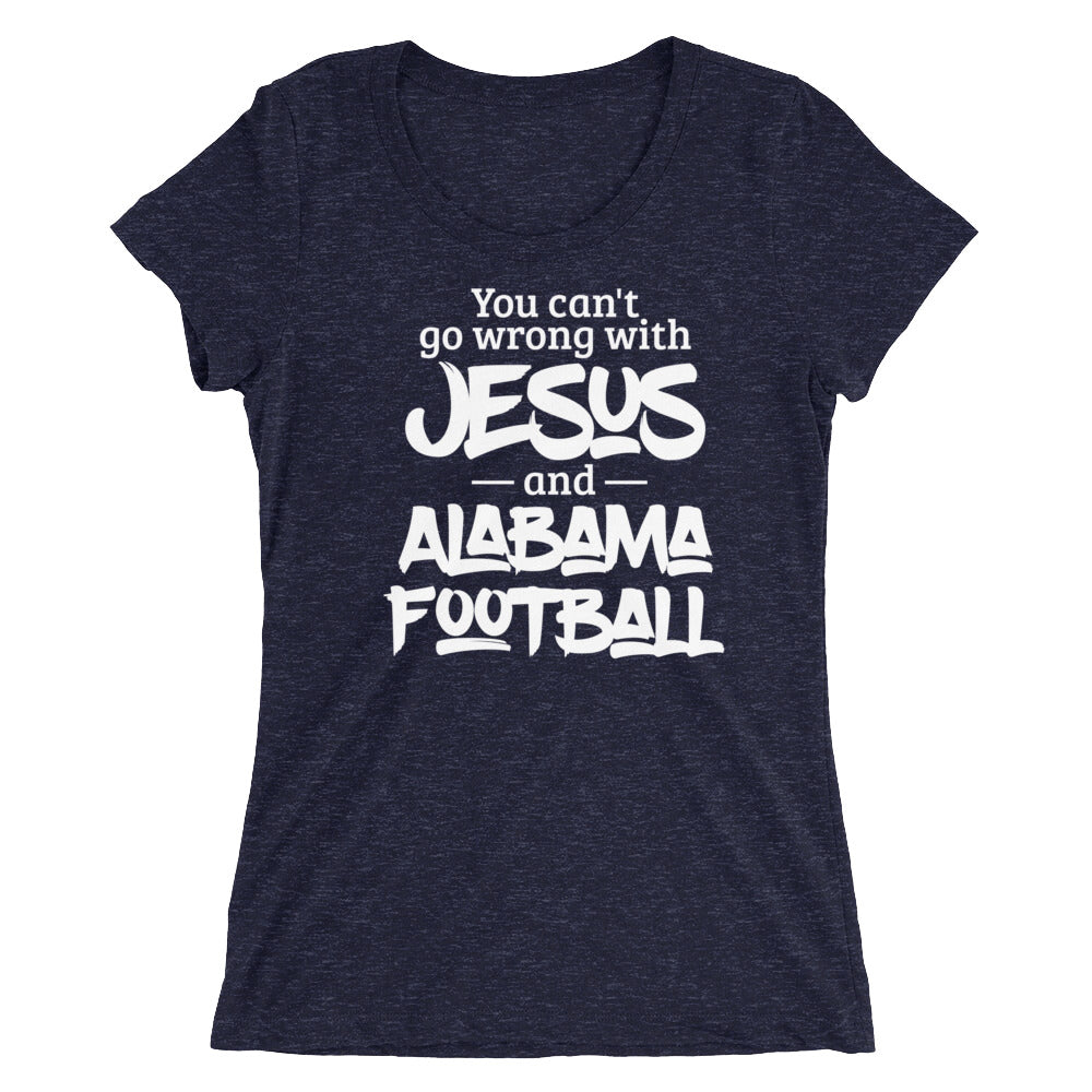 You Can't Go Wrong with Jesus and Alabama Ladies' short sleeve t-shirt-T-Shirt-PureDesignTees