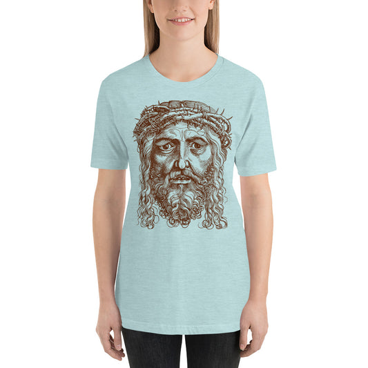 Jesus Portrait with Crown of Thorns Short-Sleeve Unisex T-Shirt-T-Shirt-PureDesignTees