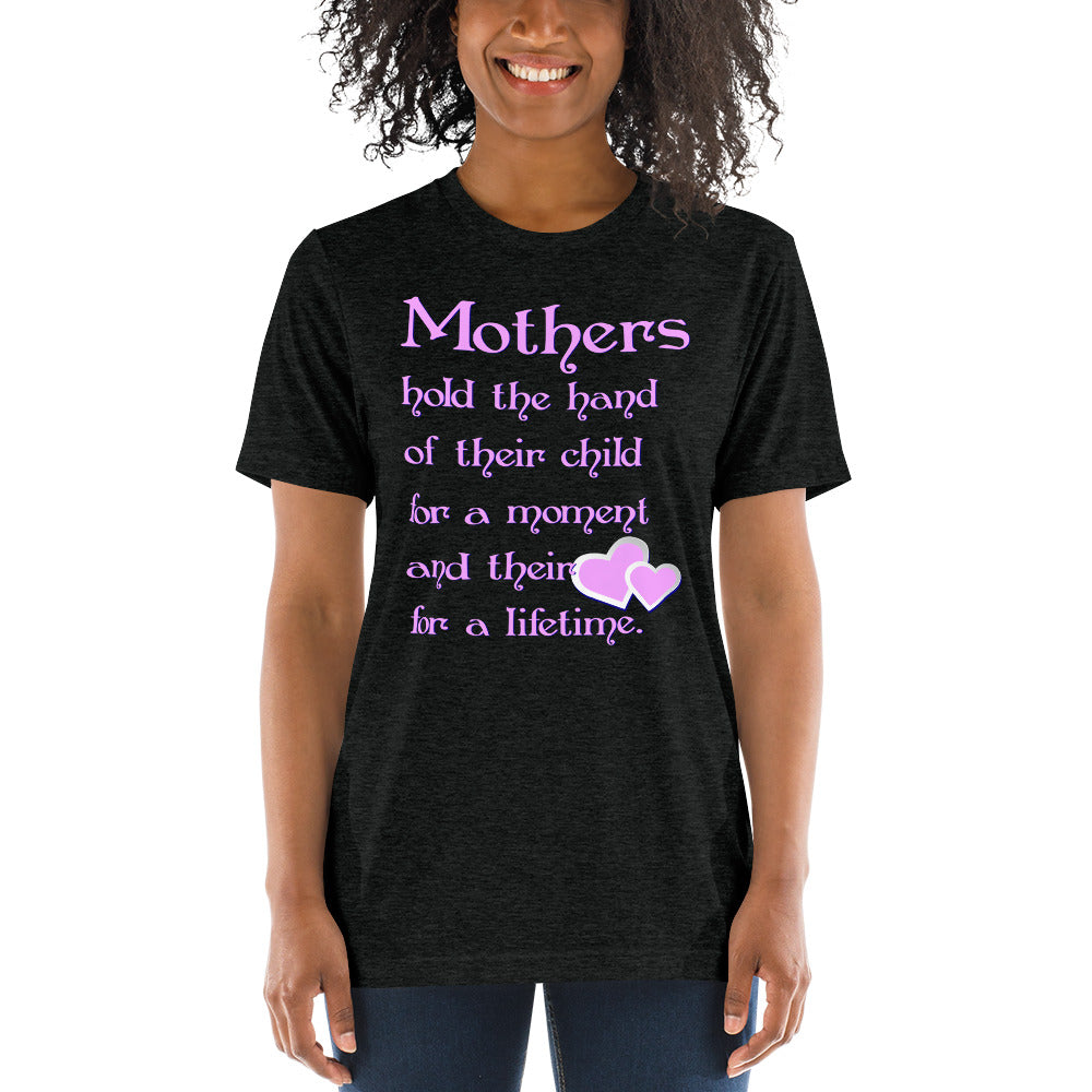 Mothers Hold the Hand Unisex Triblend Short Sleeve T-Shirt with Tear Away Label-Triblend T-shirt-PureDesignTees