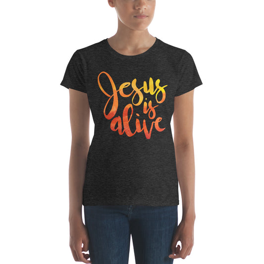 Jesus is Alive Women's short sleeve t-shirt-T-Shirt-PureDesignTees