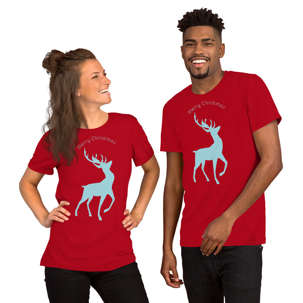 Merry Christmas Deer Short-Sleeve Unisex T-Shirt-t-shirt-PureDesignTees