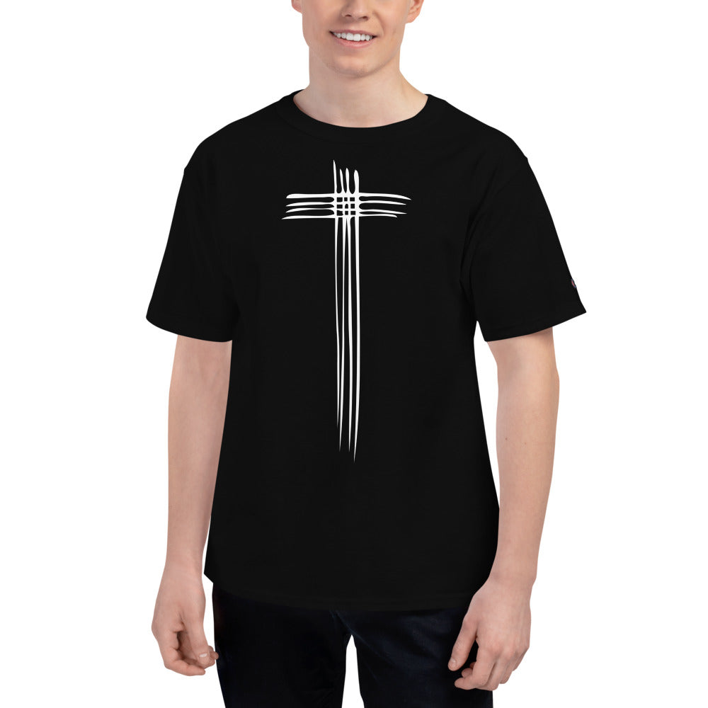 Sketch Cross Men's Champion T-Shirt-Champion T-shirt-PureDesignTees