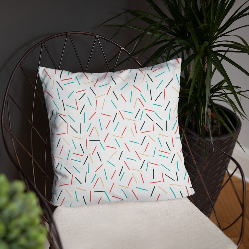 Colorful Sprinkles Basic Pillow-Throw Pillow-PureDesignTees