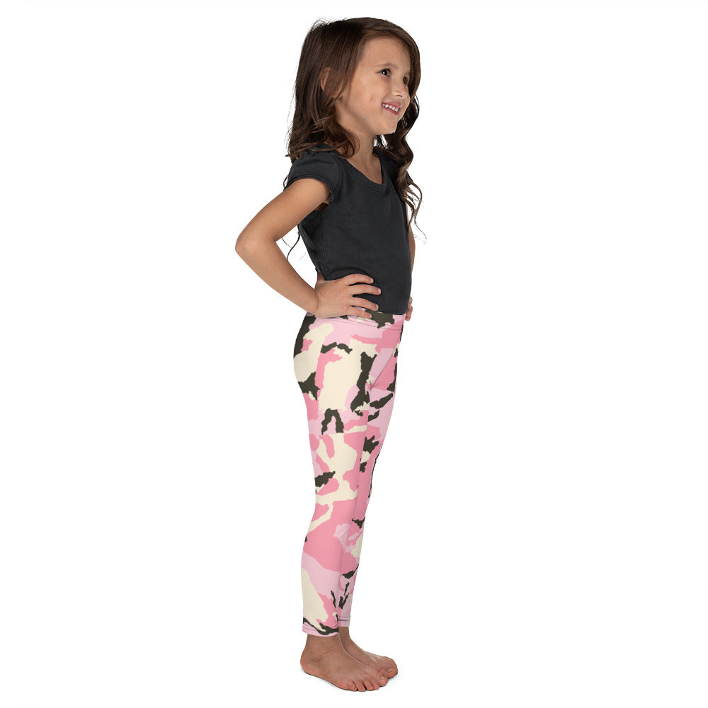 Pink Camo Kid's Leggings-leggings-PureDesignTees