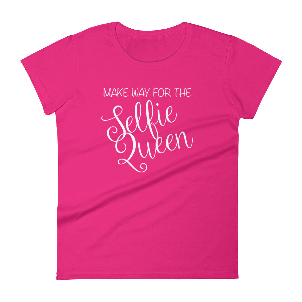 Make Way for the Selfie Queen Women's short sleeve t-shirt-T-Shirt-PureDesignTees