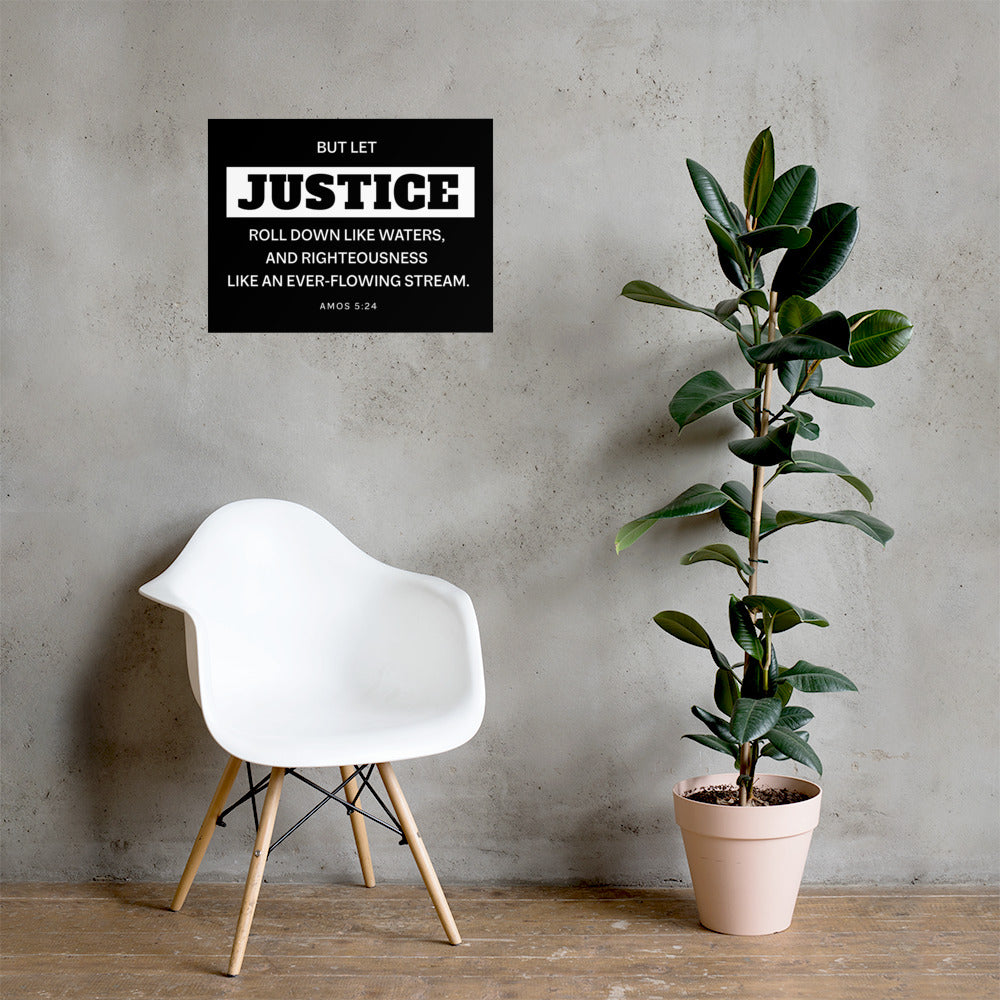 Let Justice Roll Down Poster-wall art-PureDesignTees