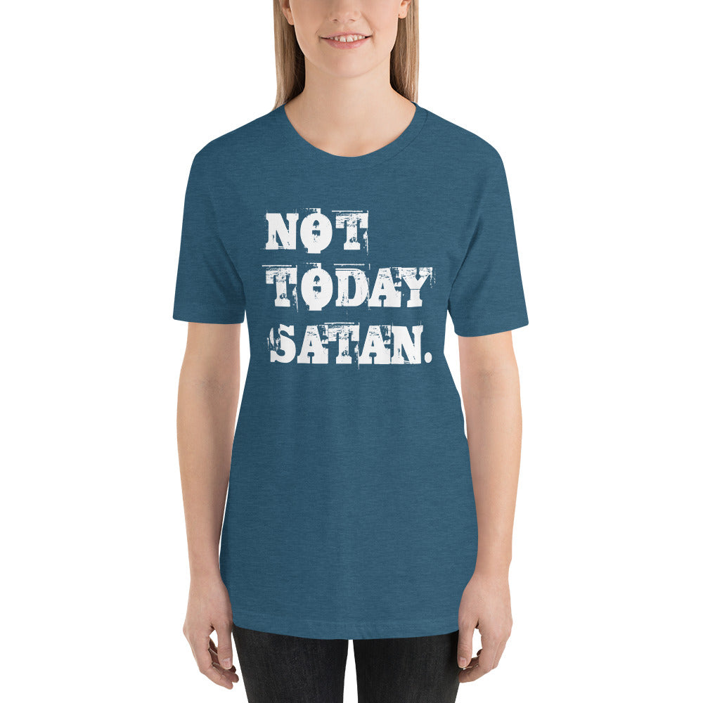 Not Today Satan. Short-Sleeve Unisex T-Shirt-T-shirt-PureDesignTees