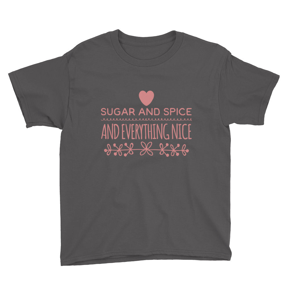 Sugar and Spice and Everything Nice Youth Short Sleeve T-Shirt-Youth T-shirt-PureDesignTees