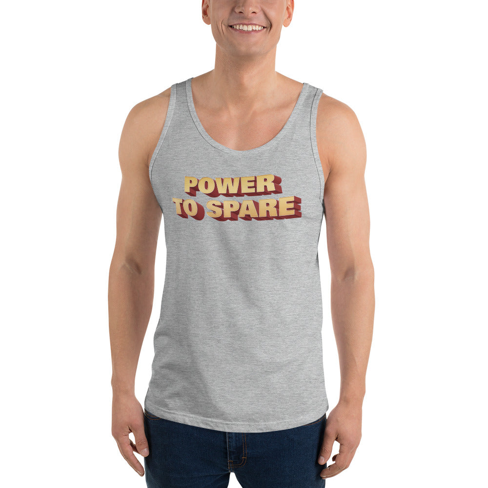 Power to Spare Unisex Jersey Tank with Tear Away Label-Tank Top-PureDesignTees