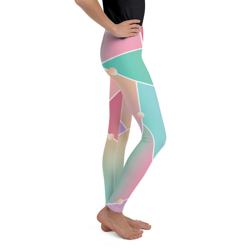 Abstract Glass Pattern Youth Leggings-youth leggings-PureDesignTees