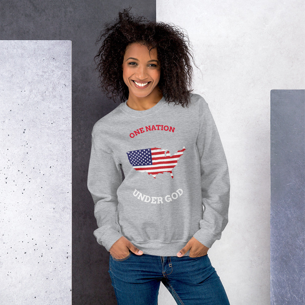 One Nation Under God Sweatshirt-Sweatshirt-PureDesignTees