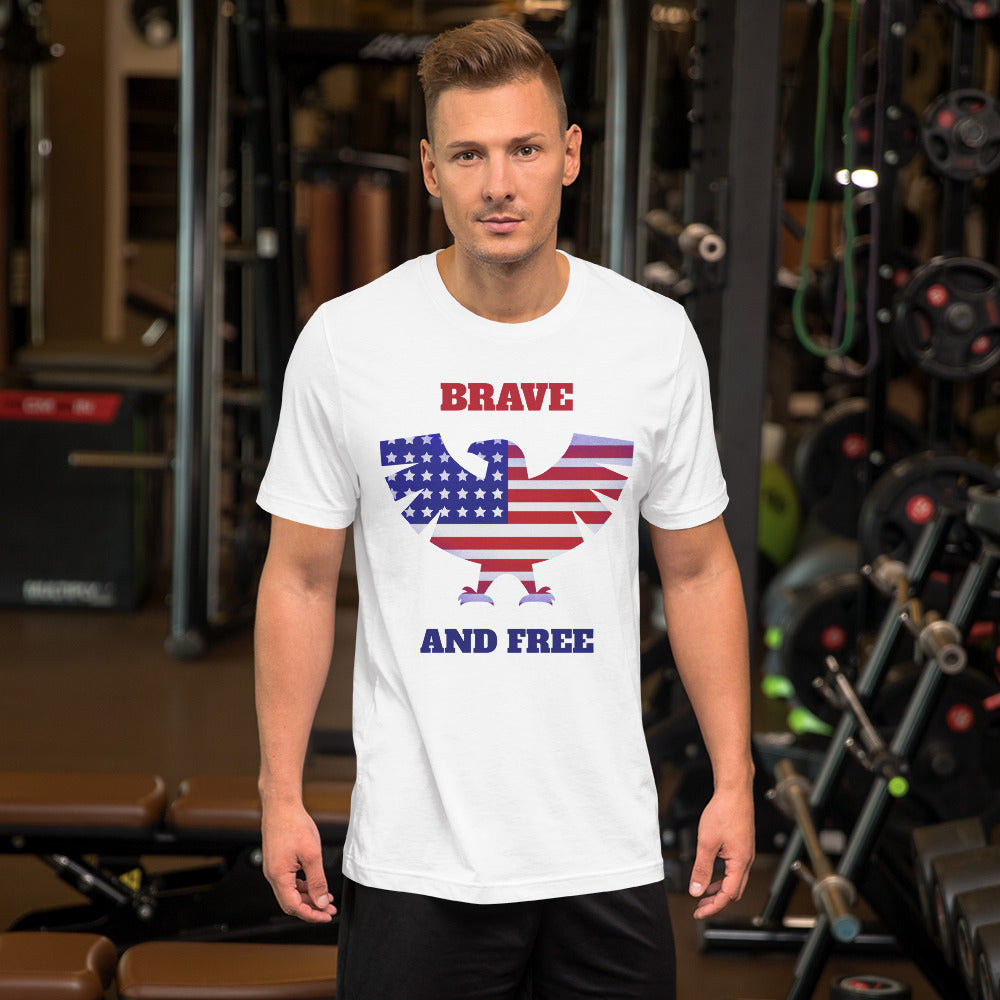 Brave and Free American Eagle Short-Sleeve Unisex T-Shirt-t-shirt-PureDesignTees