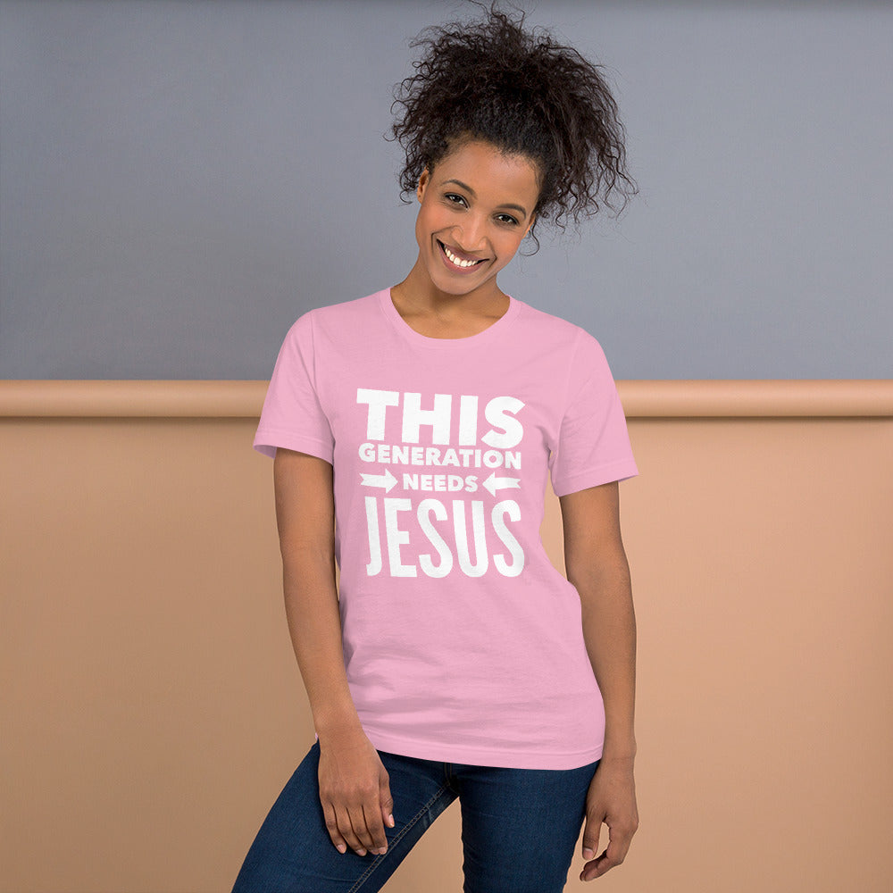 This Generation Needs Jesus Short-Sleeve Unisex T-Shirt-T-Shirt-PureDesignTees