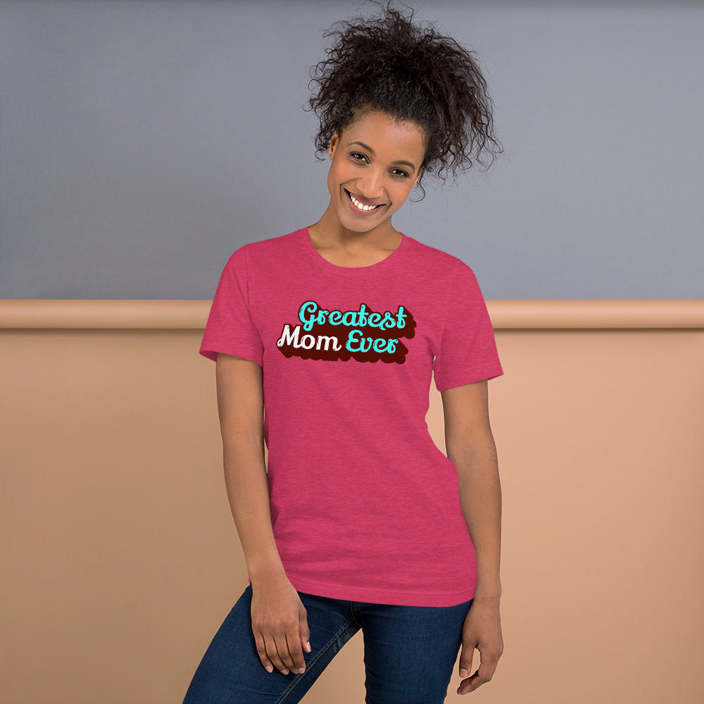 Greatest Mom Ever Unisex Short Sleeve Jersey T-Shirt with Tear Away Label-t-shirt-PureDesignTees