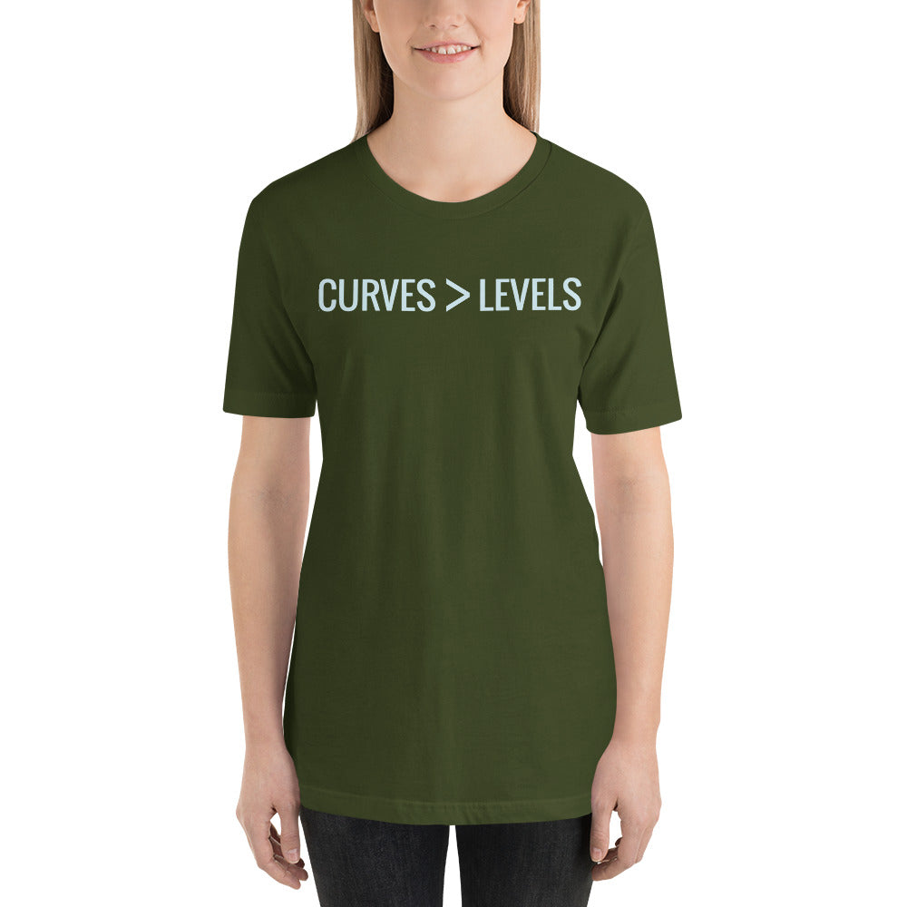 Curves Greater Than Levels Short-Sleeve Unisex T-Shirt-PureDesignTees