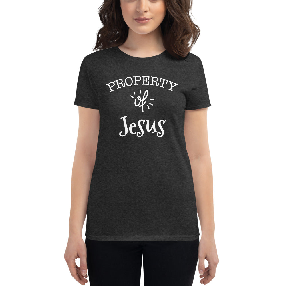 Property of Jesus Women's short sleeve t-shirt-Women's T-Shirt-PureDesignTees