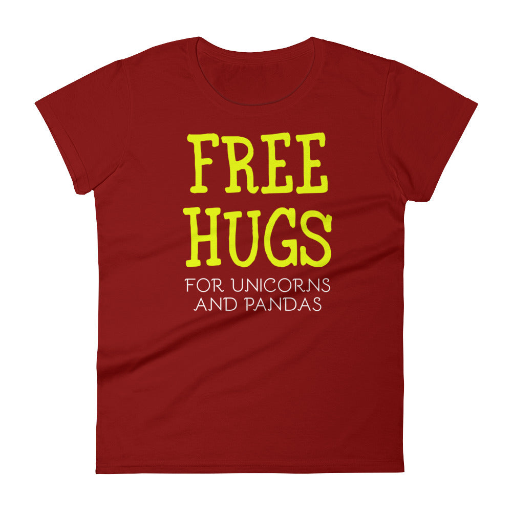 Free Hugs For Unicorns and Pandas Women's short sleeve t-shirt-t-shirt-PureDesignTees