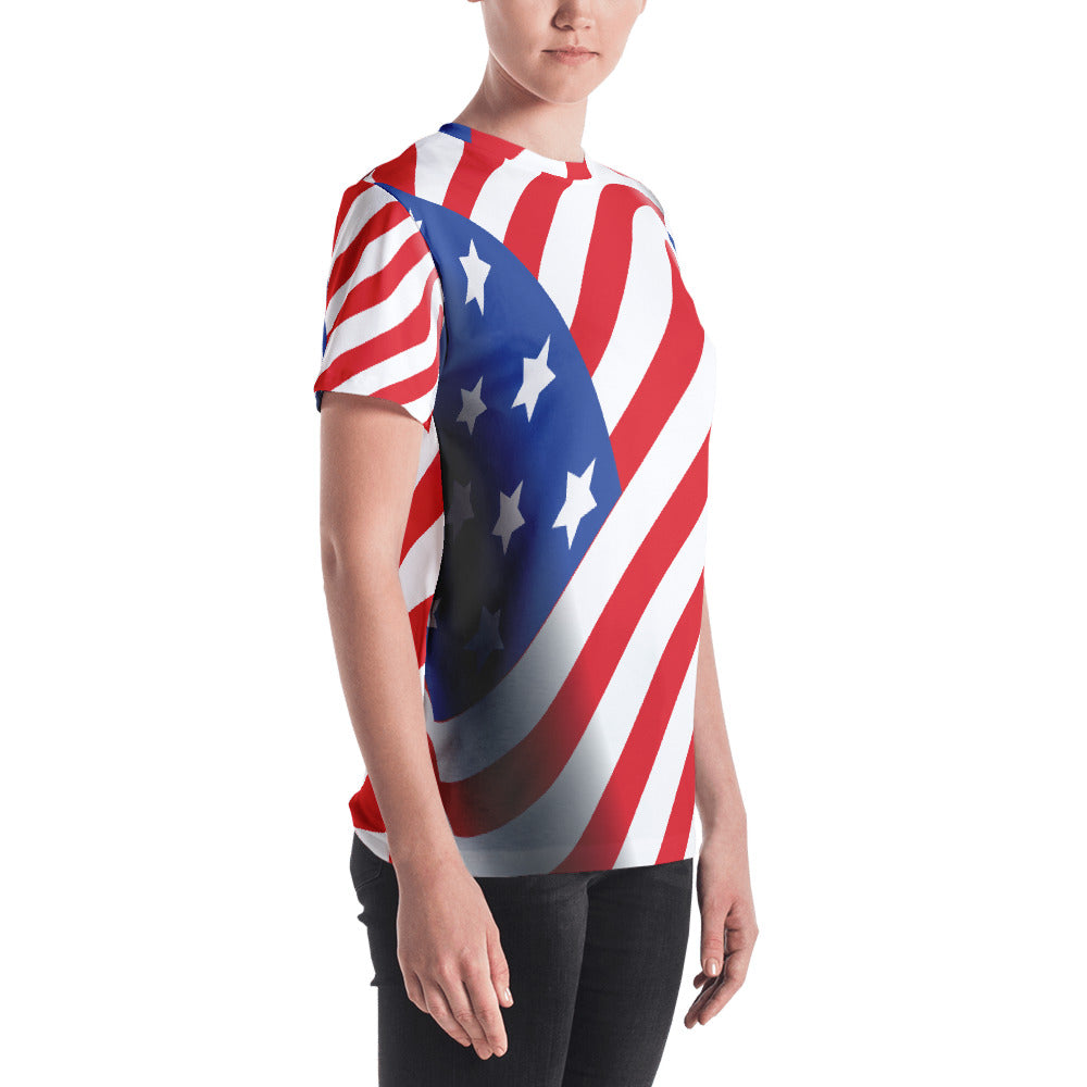 American Flag Women's T-shirt-t-shirt-PureDesignTees