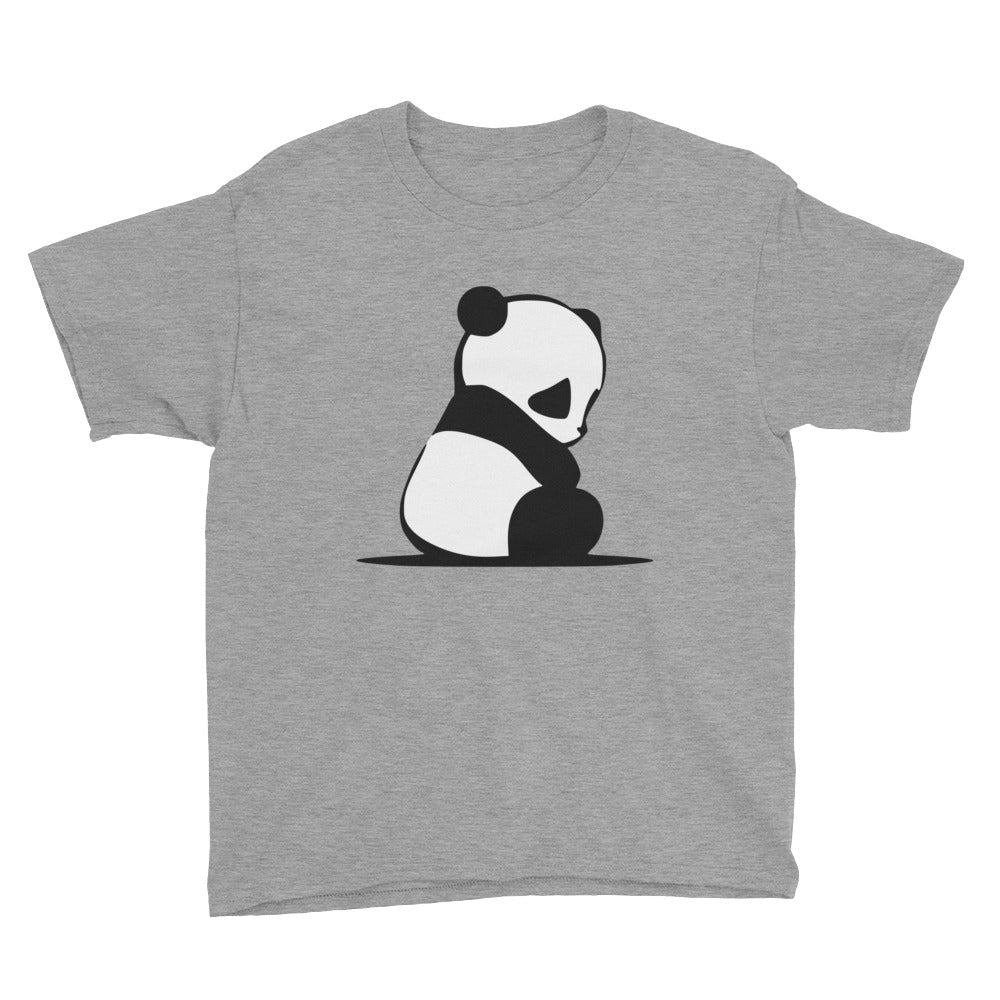 Cute Sad Shy Panda Youth Short Sleeve T-Shirt-t-shirt-PureDesignTees