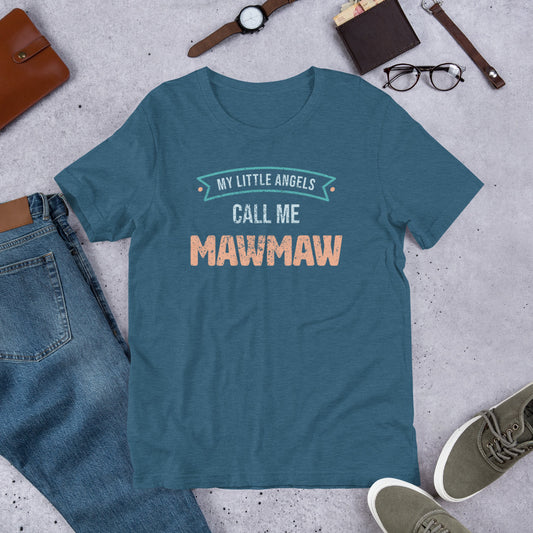 My Little Angels Call Me MawMaw Short-Sleeve Unisex T-Shirt-T-Shirt-PureDesignTees